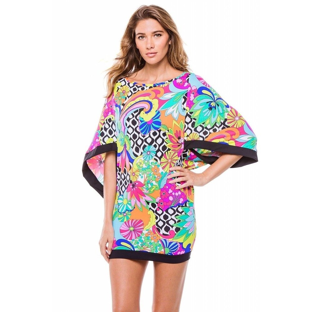 Trina Turk Balboa Tunic Swim Cover Caftan Dress EUC Size S